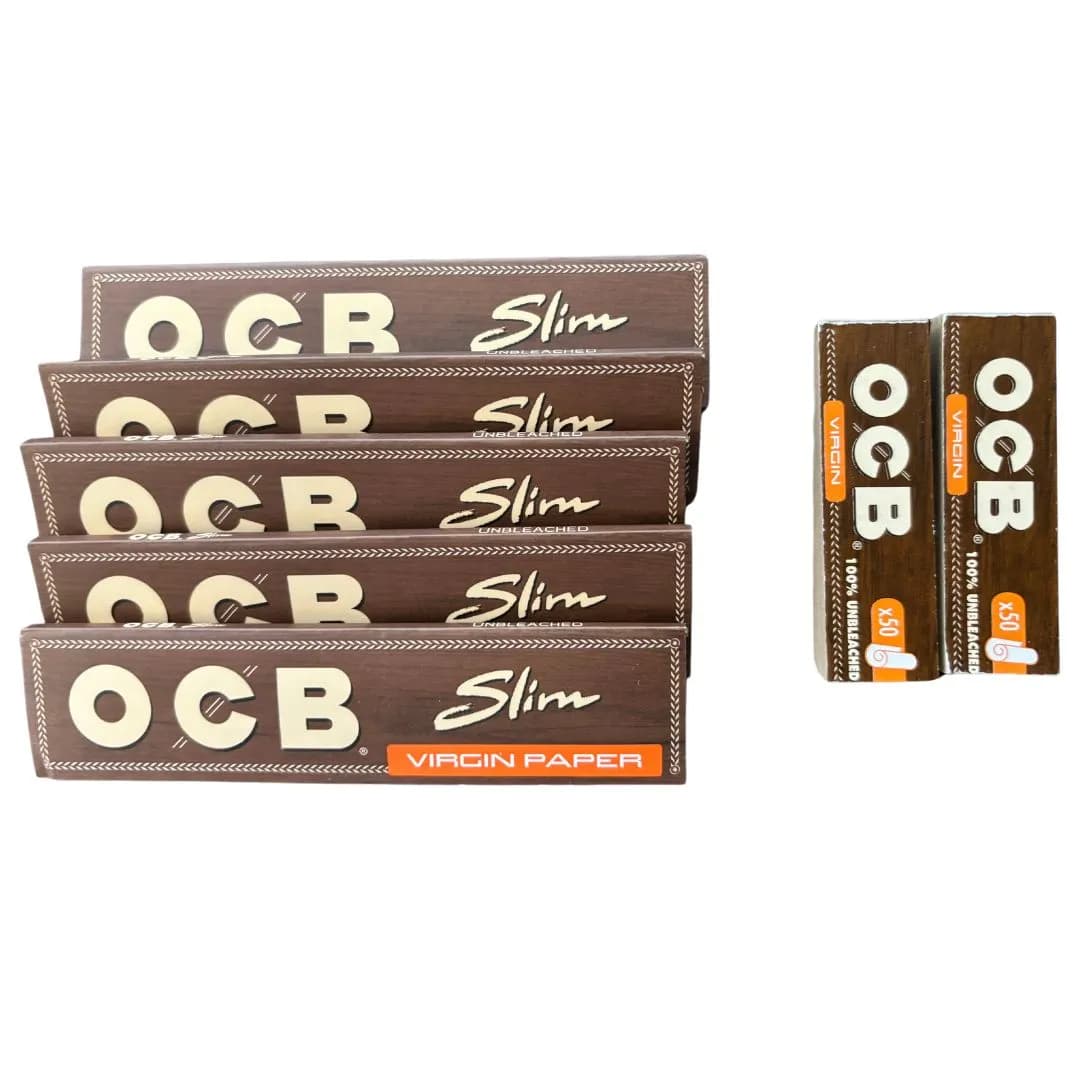 5 OCB Virgin Kingsize Rolling Papers & 2 OCB Tips Booklets