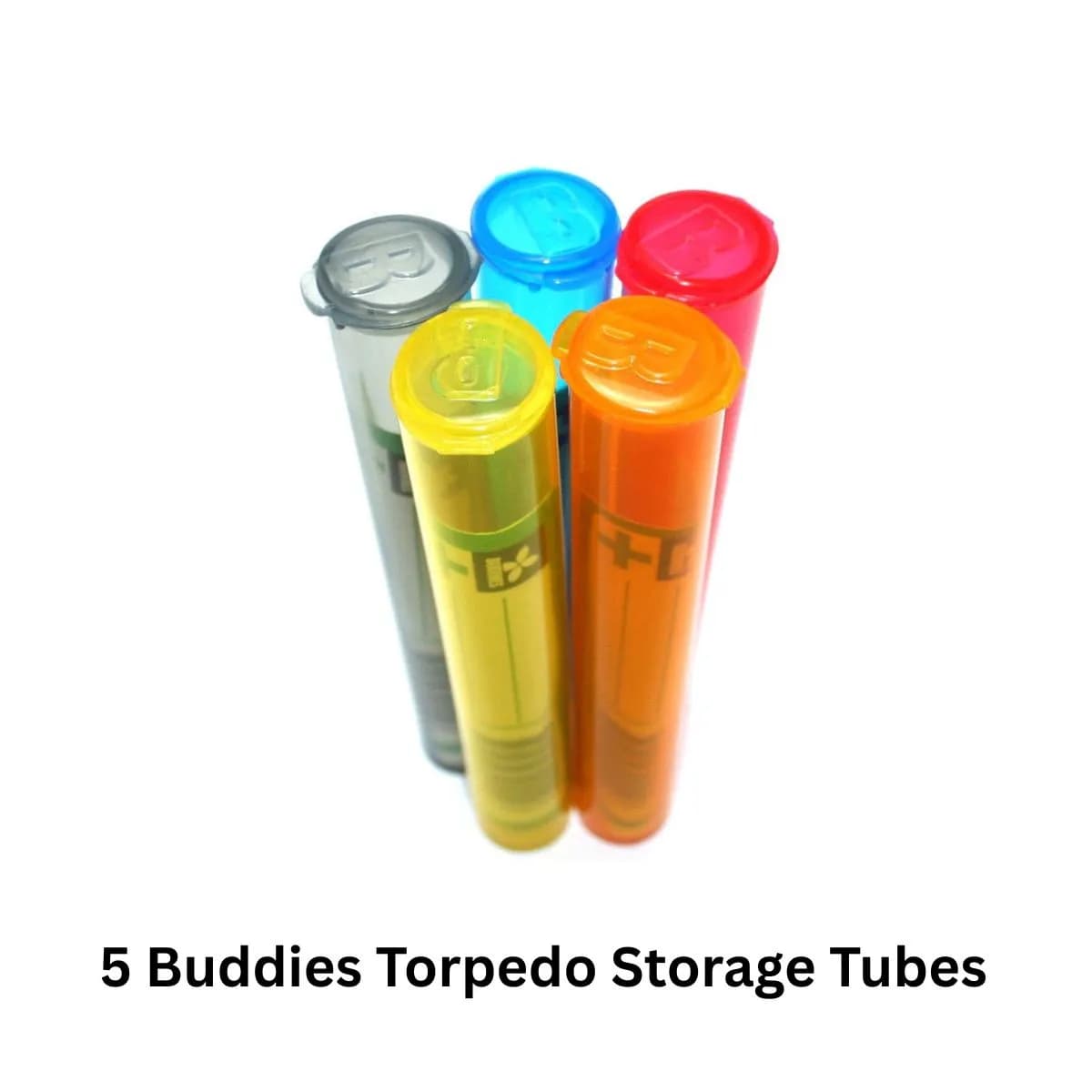 5-Pack Buddies Torpedo Storage Tubes | Smell-Proof & Waterproof Pre-Roll Holders