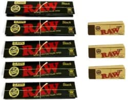 5 Raw Black Kingsize Classic + 3 Raw Tip Booklets