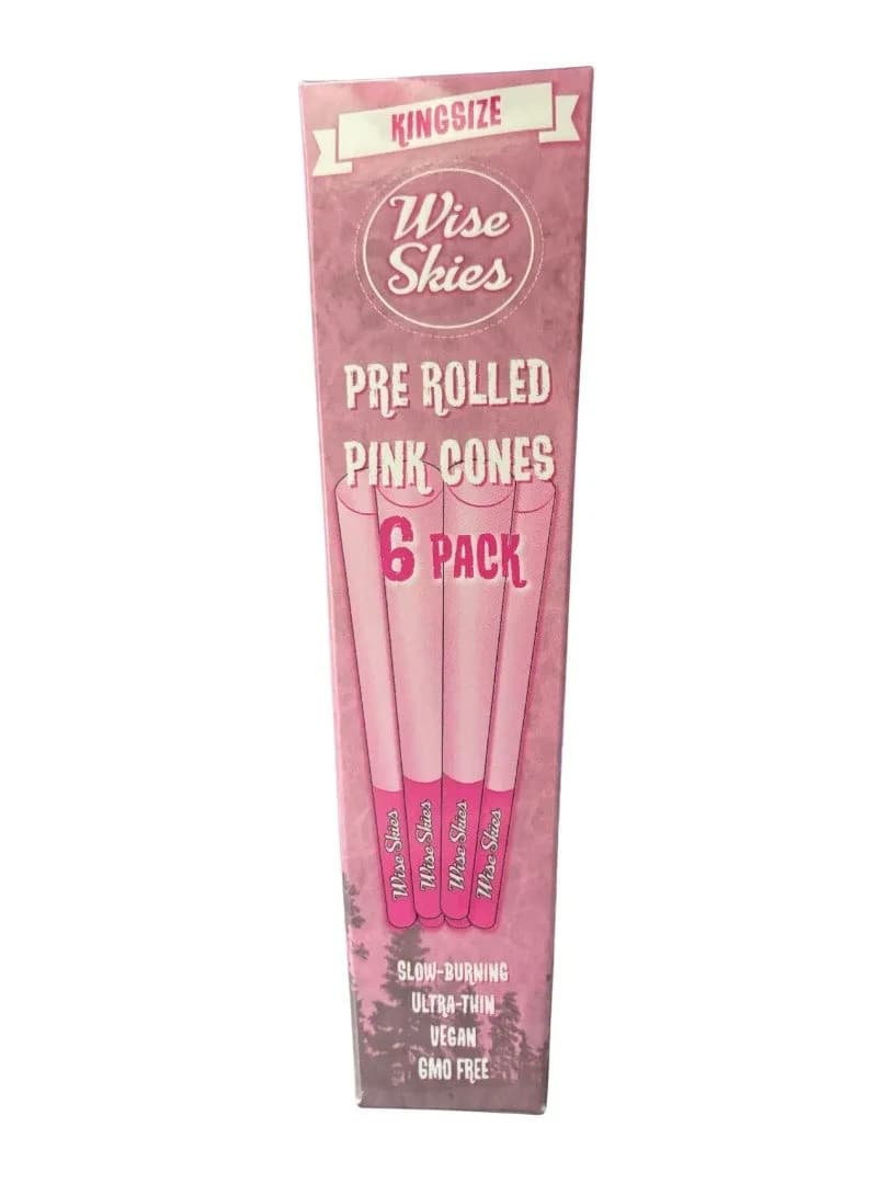 6 Pack Wise SKies Pink Kingsize Pre Rolled Cones
