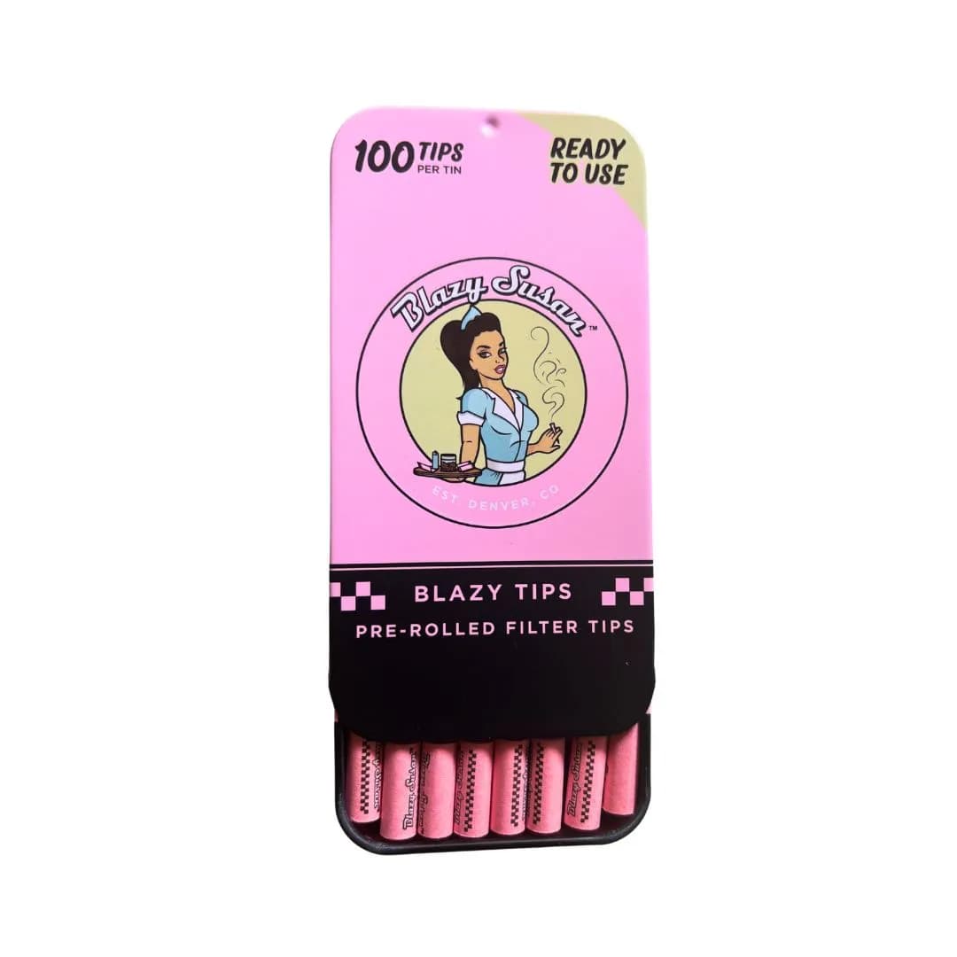 Blazy Susan Pink 100 Pre-Rolled Tips In A Metal Tin