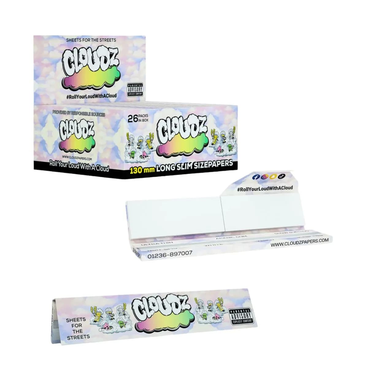Cloudz Papers 130mm Long Slim Size + Tips