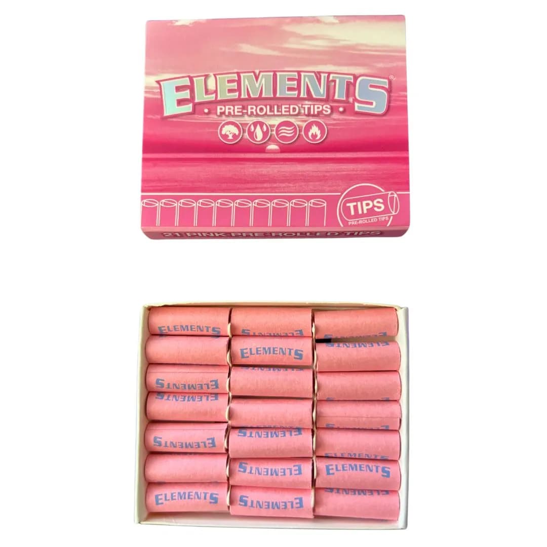Elements Pink Pre Rolled Tips - Roach Cards - Pink Coloured