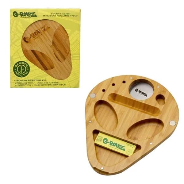 G-ROLLZ Alien Bamboo Rolling Storage Tray 19x23cm