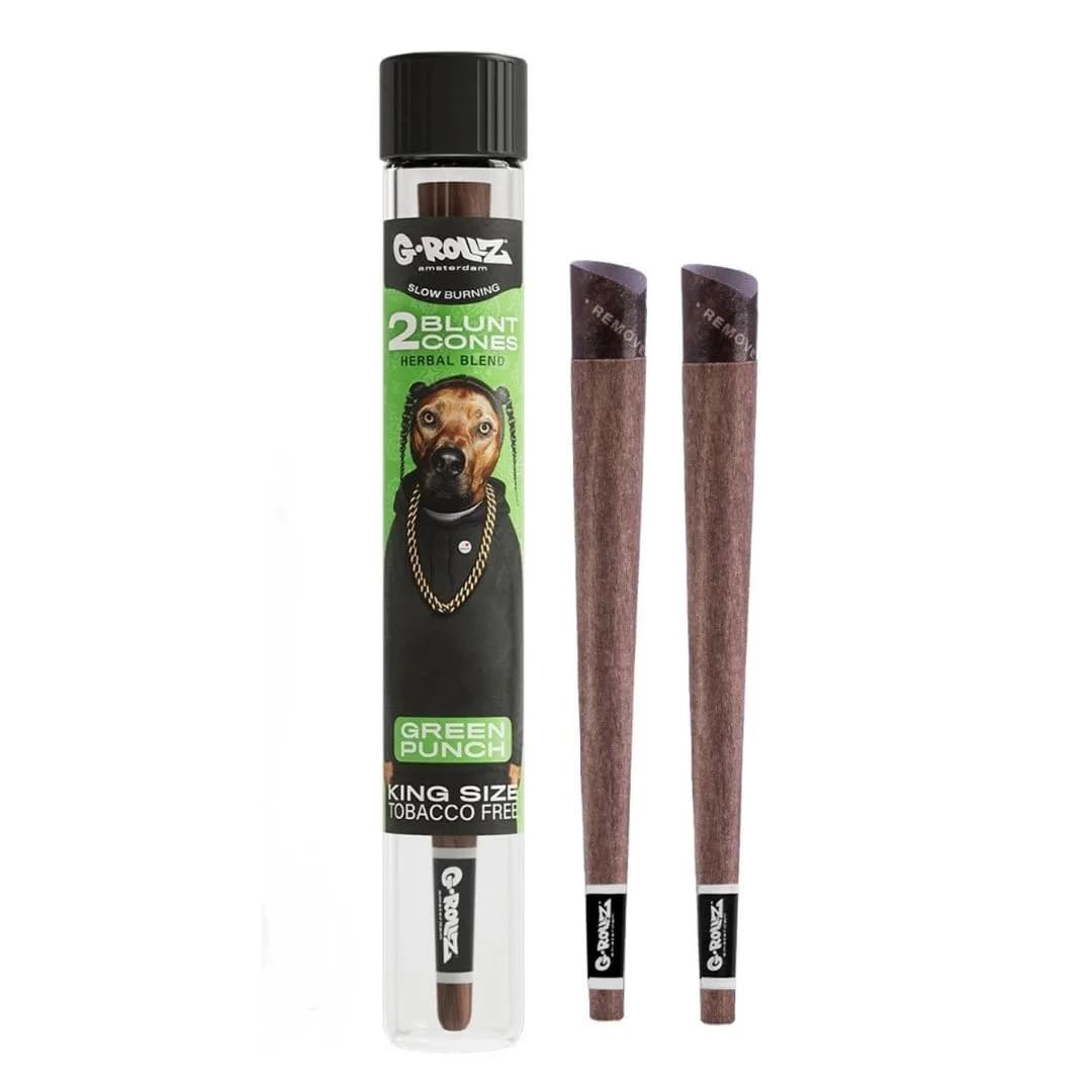 G-ROLLZ - Chamomile +Yerba Mate Blunt Cones - 2 Per Pack - Green Punch