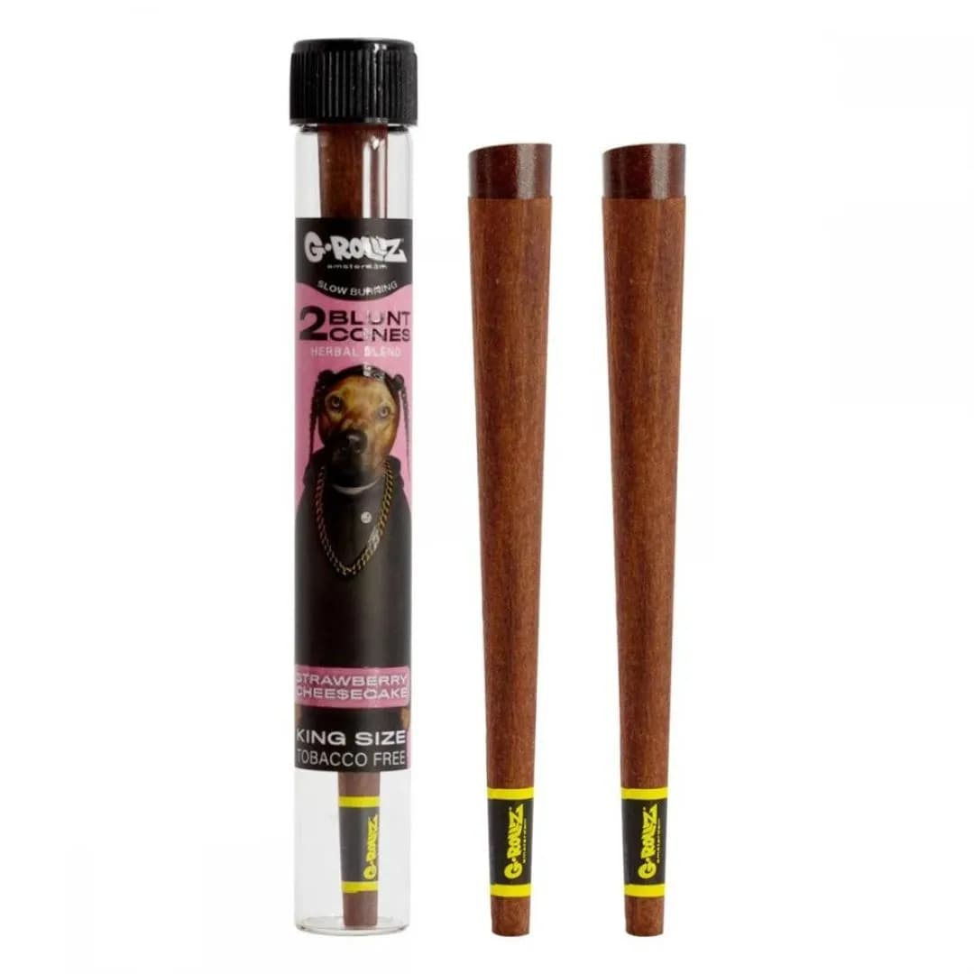 G-ROLLZ - Chamomile +Yerba Mate Blunt Cones - 2 Per Pack - Strawberry Cheesecake