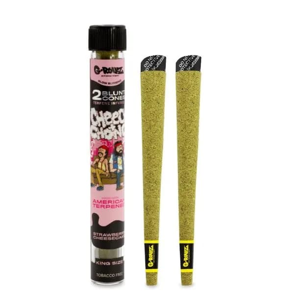 G-ROLLZ - Cheech & Chong Terpene Blunt Cones - 2 Per Pack - Strawberry Cheesecake
