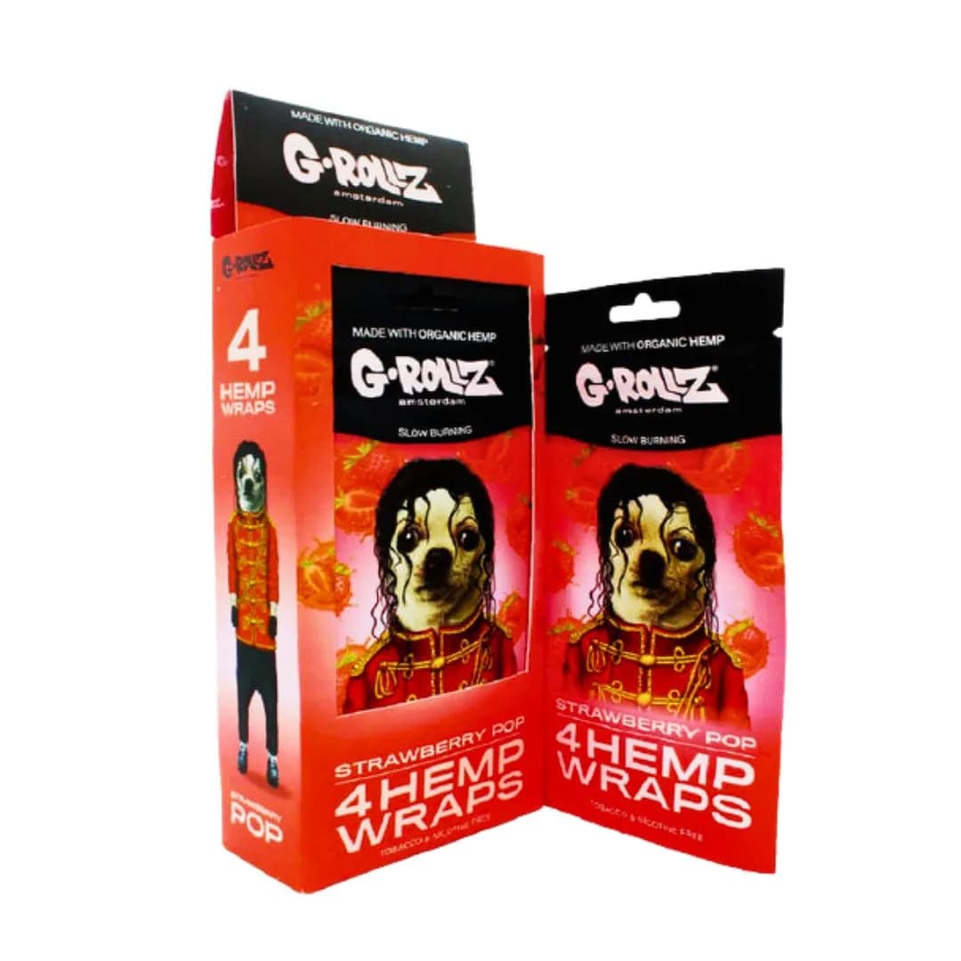 G-ROLLZ Strawberry Pop Hemp Wraps - 4 Per Pack