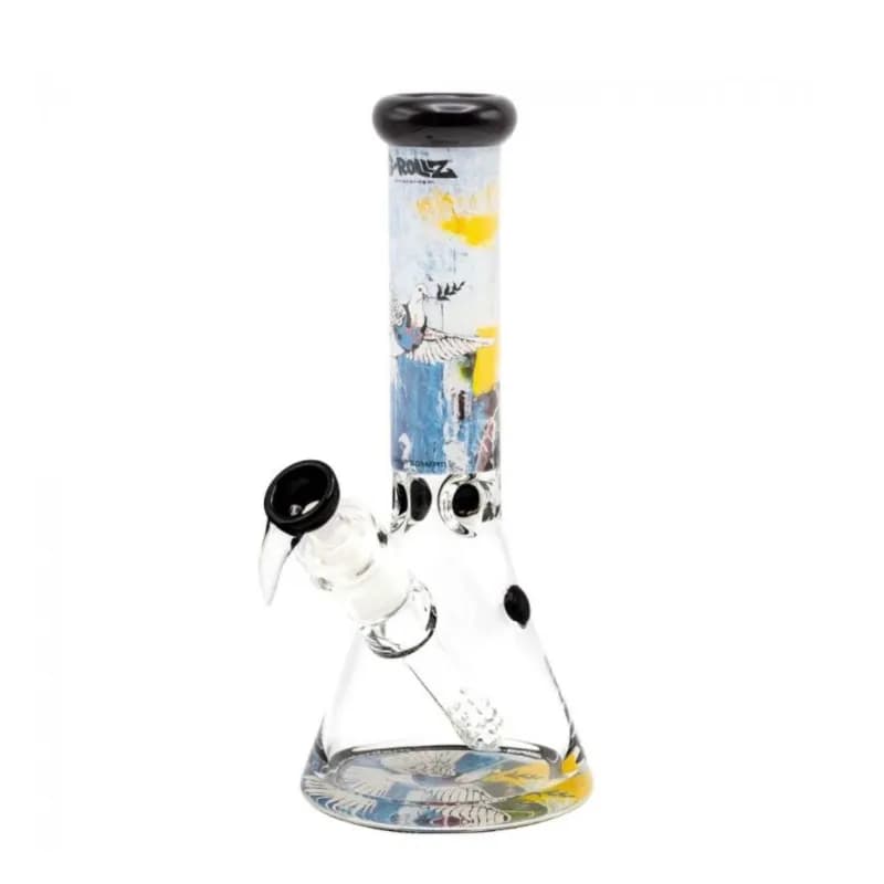 G-Rollz Banksy’s Graffiti Armoured Dove – Percolator Beaker Bong 35cm