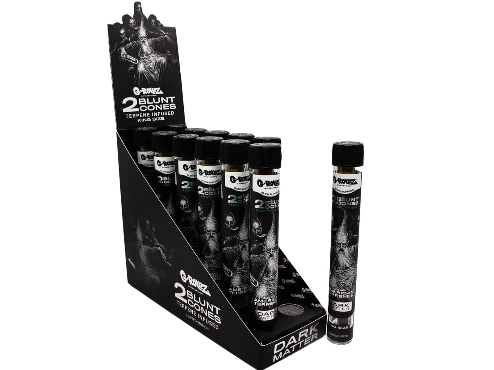 G-ROLLZ - Terpene Blunt Cones - 2 Cones Per Tube - Dark Matter