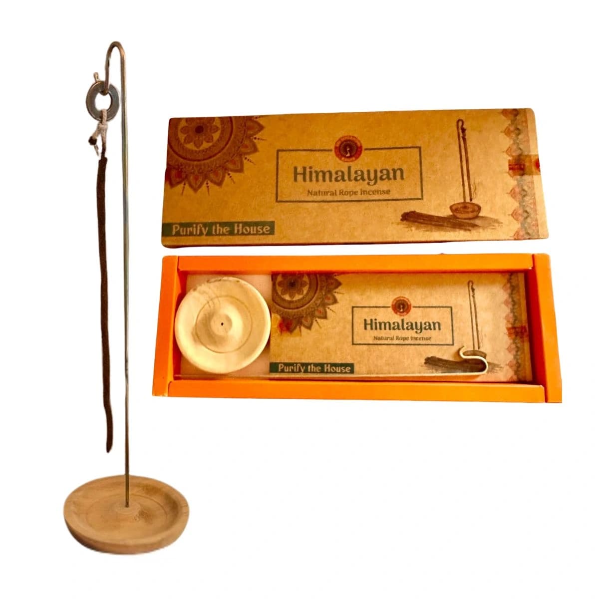 Himalayan Natural Rope Incense - 10 Ropes & Holder Included