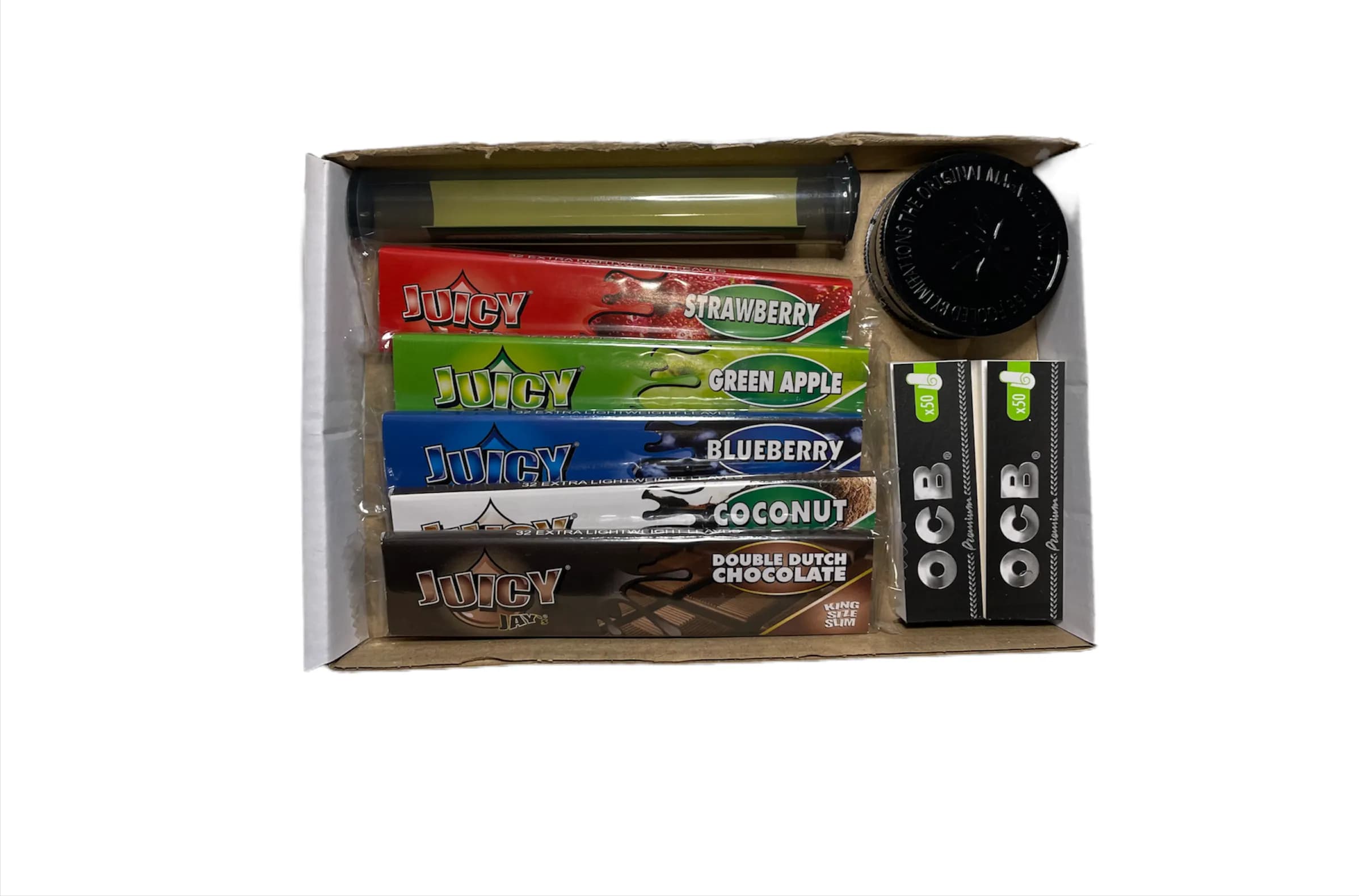 Juicy Jays Smokers Kit - King Size Flavoured Papers - Tips - Grinder - Tube