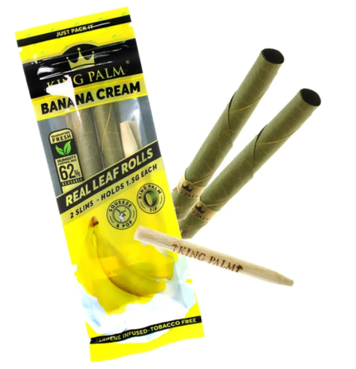 King Palm Banana Cream - Real Leaf Rolls - 2 Per Pack