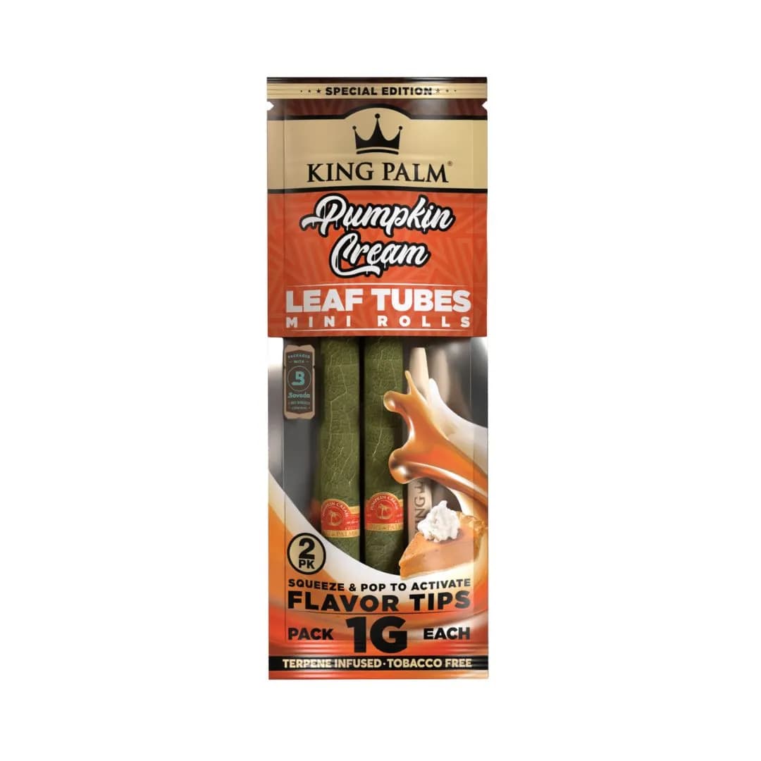 King Palm Mini Rolls - Pumpkin Cream - Leaf Rolls - 2 Per Pack