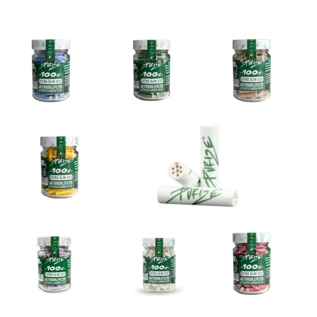 Purize Carbon Active Tips - Jar Of 100 - Various Colours