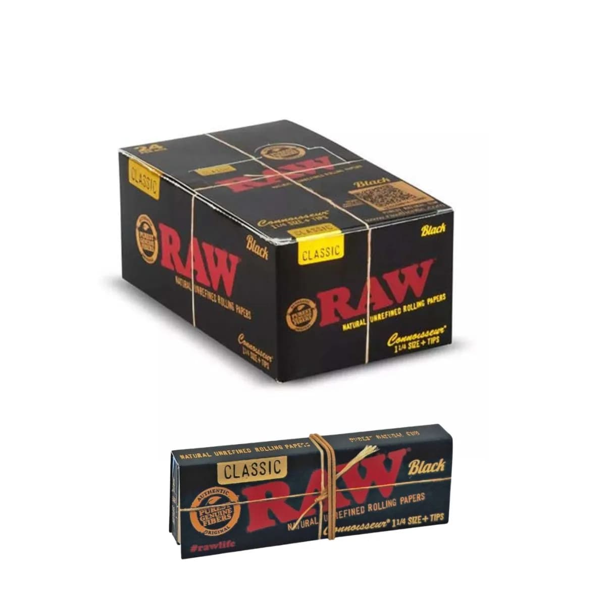 RAW Black Connoisseur 1¼ - Rolling Papers and Tips