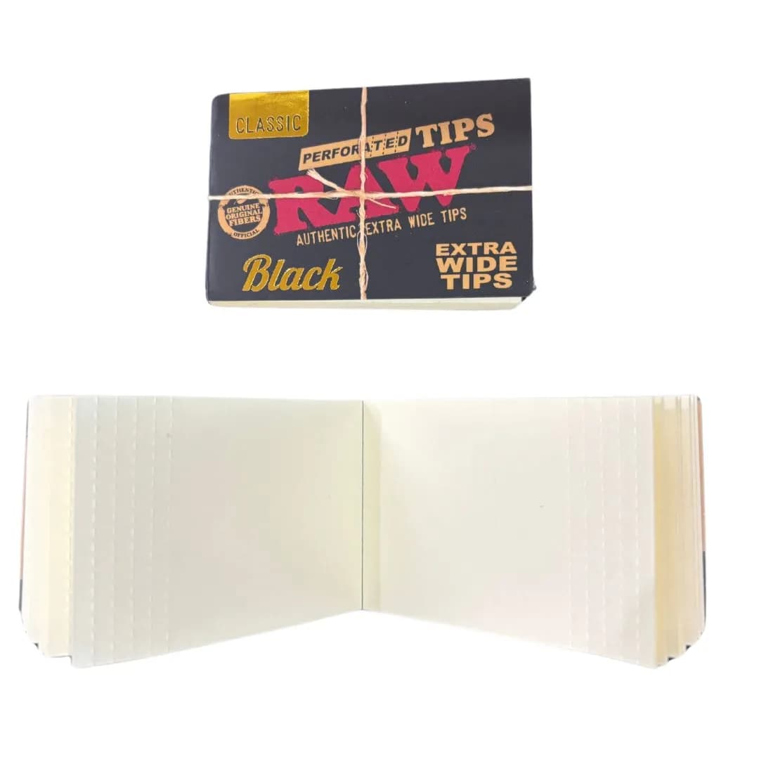 RAW Black Extra Wide Perforated Roach Tips