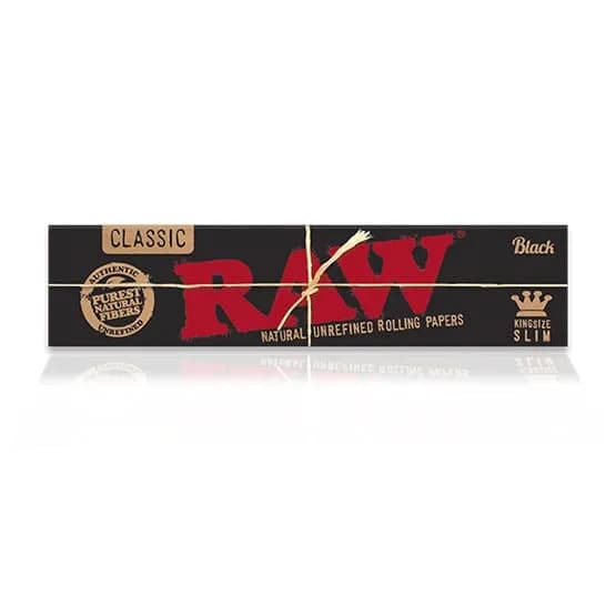 RAW Black Kingsize Slim Rolling Papers – Ultra-Thin & Unbleached