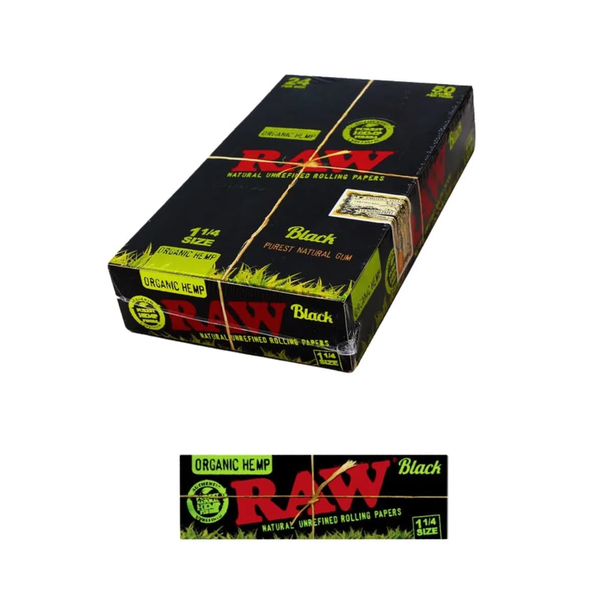 Raw Black Organic 1 & 1/4 Hemp Rolling Papers