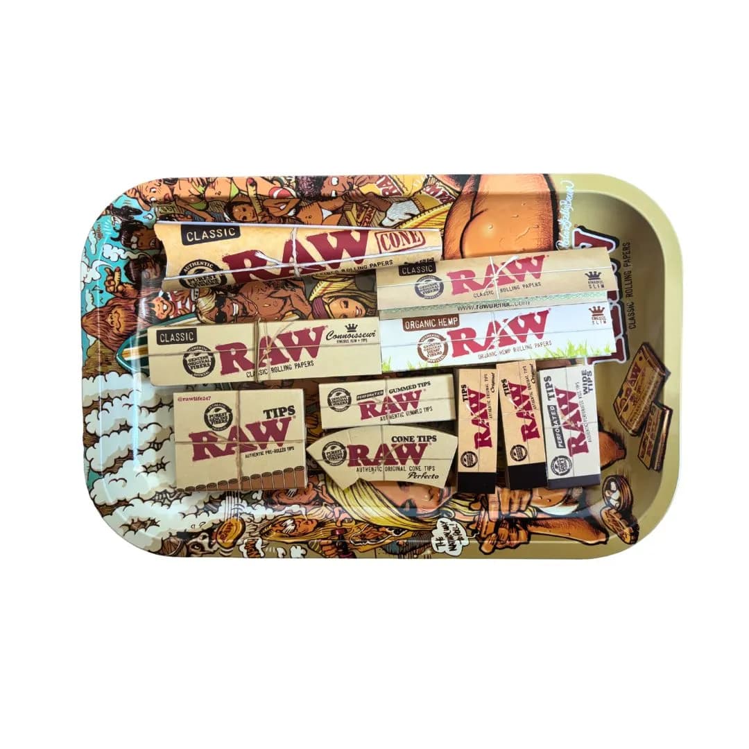 RAW Gift Set - Summer RJB Medium Rolling Tray + 10 Raw Items