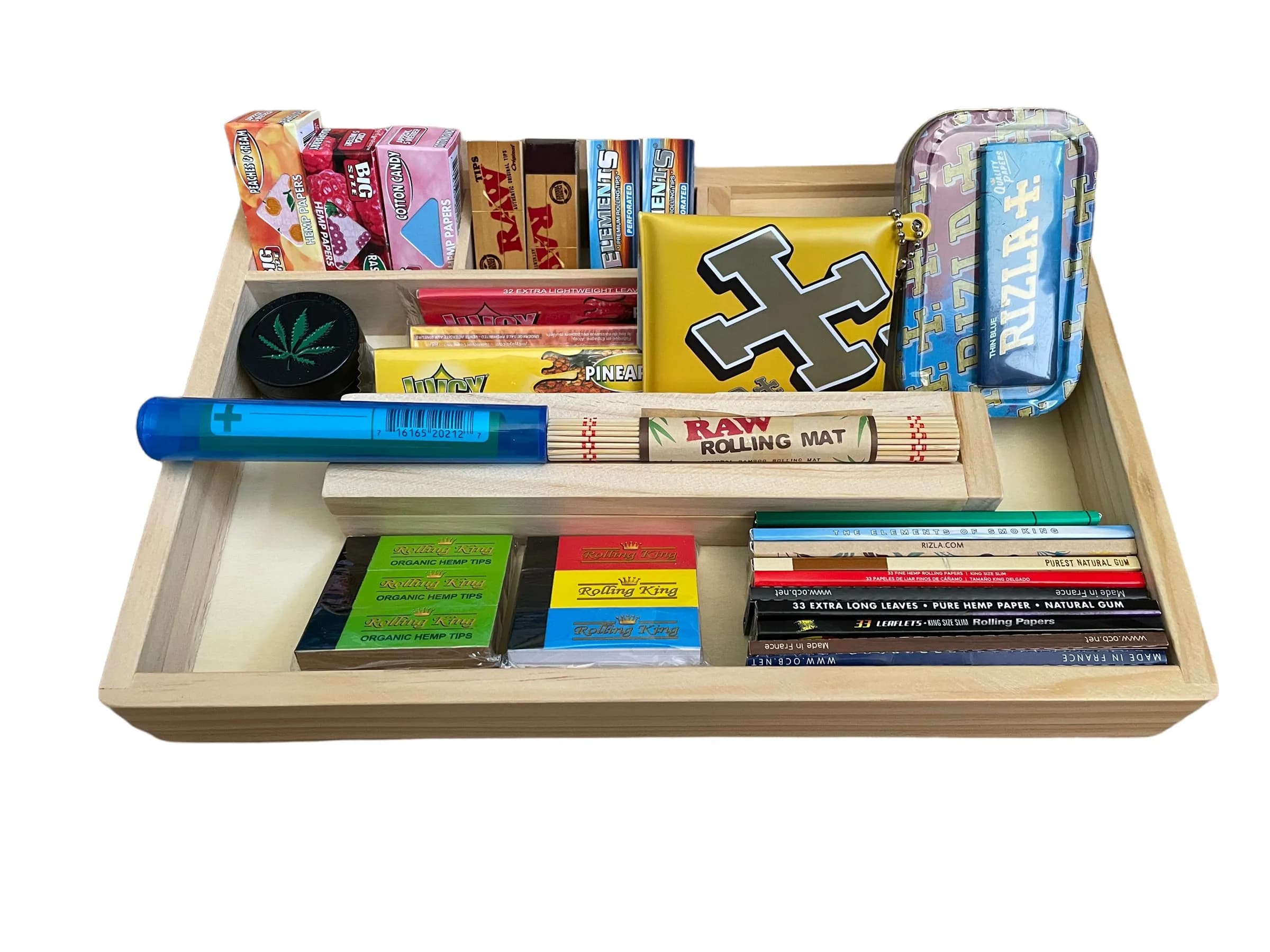 Smokers Wooden Tray Bumper Gift Set - 33 Items