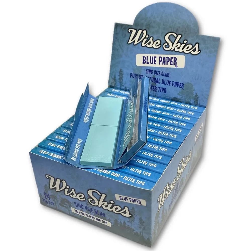 Wise Skies Blue Kingsize Rolling Papers & Tips