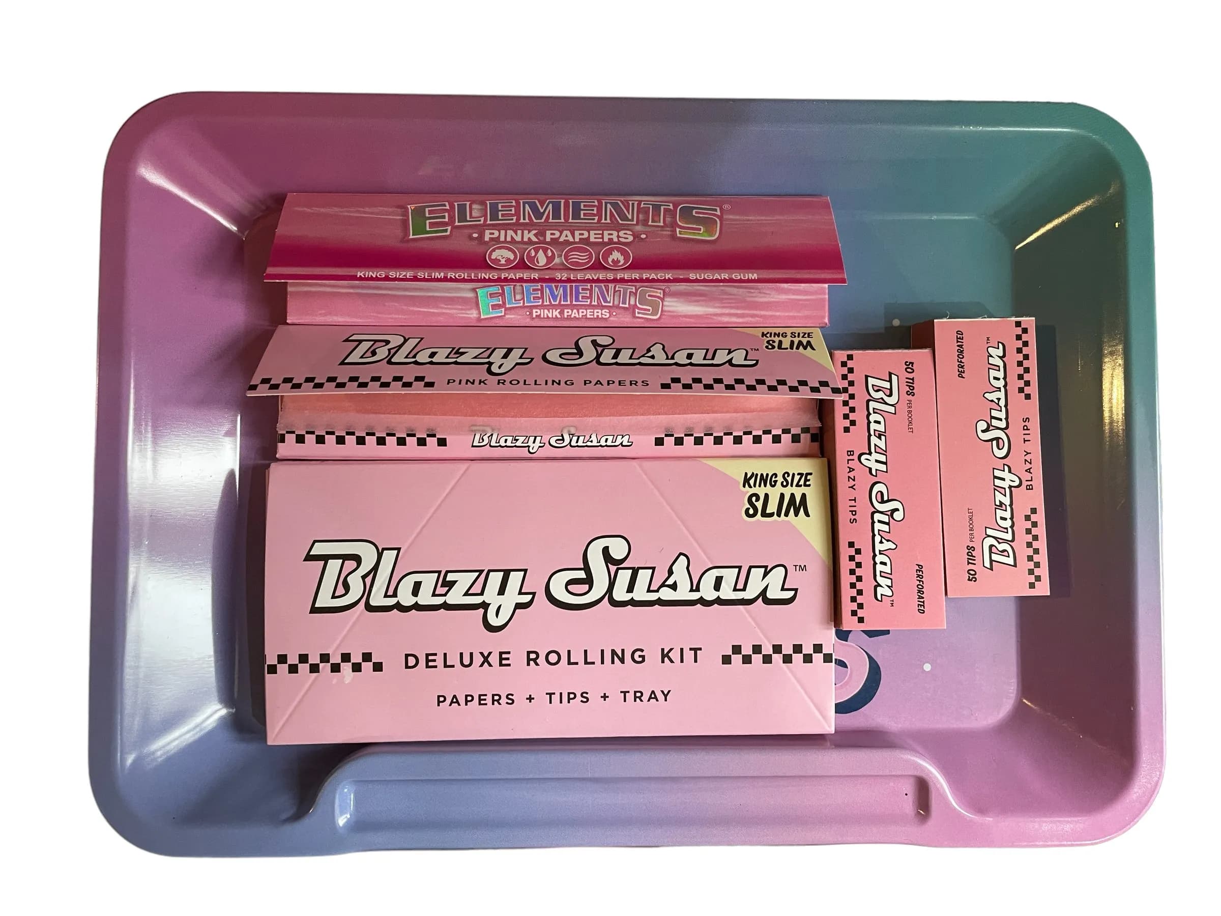Wise Skies Her Royal Highness Pink Rolling Tray Gift Set - Papers & Tips