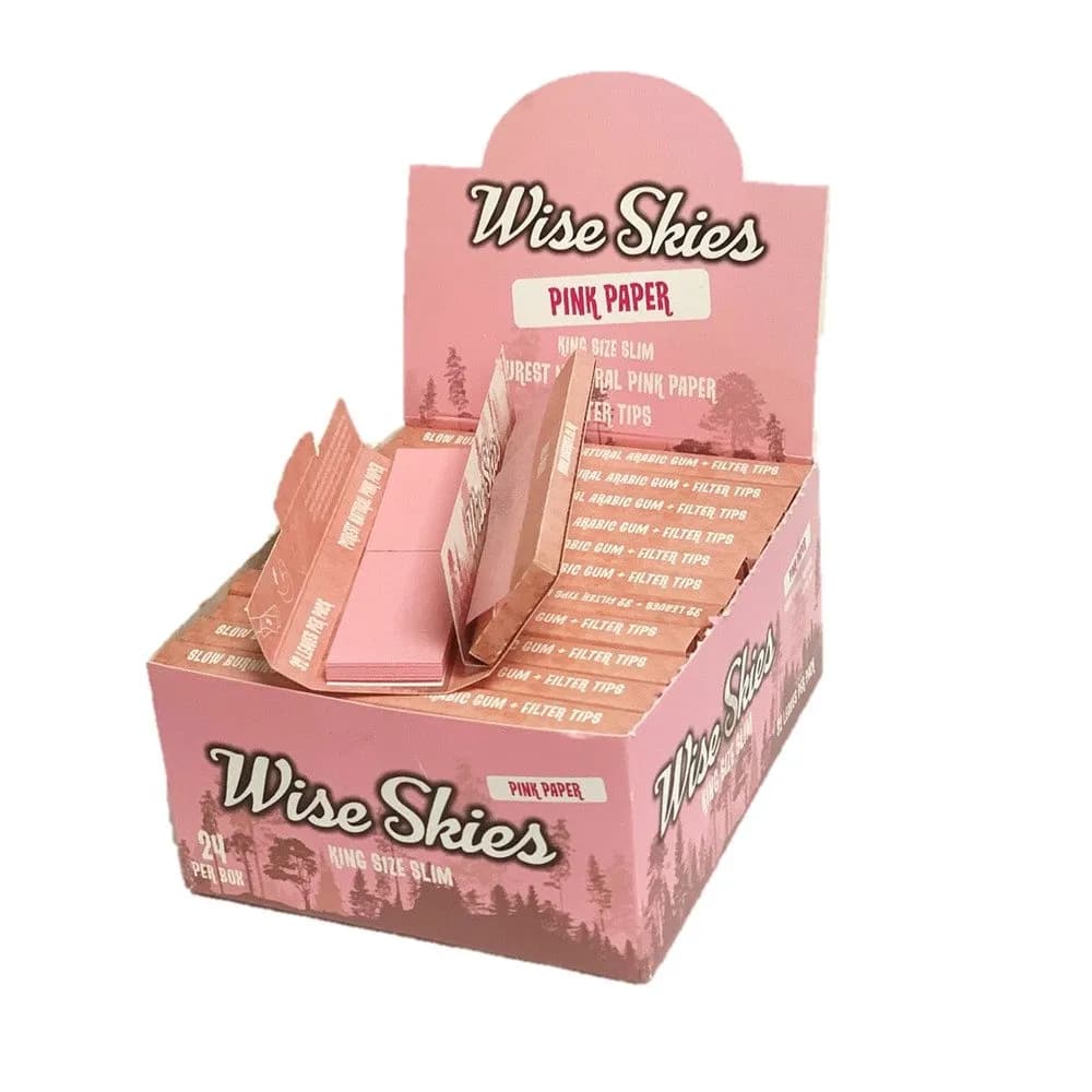 Wise Skies Pink Kingsize Rolling Papers & Tips