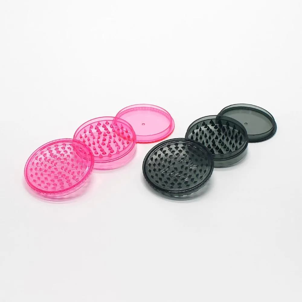 Wise Skies Pink or Black 90mm Wide 2 Part Tobacco/Herb Grinder