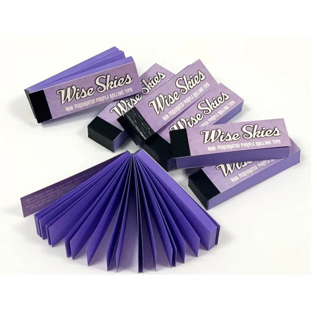 Wise Skies Purple - Lilac Premium Rolling Tips Roach Card Filter Tips Natural