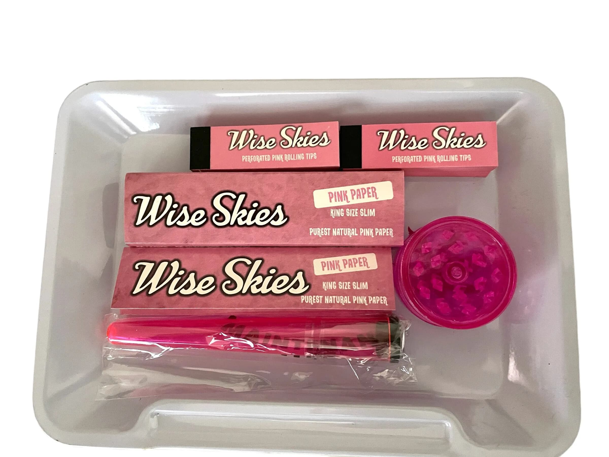 Wise Skies White High Maintenance Tray Set With Pink Papers