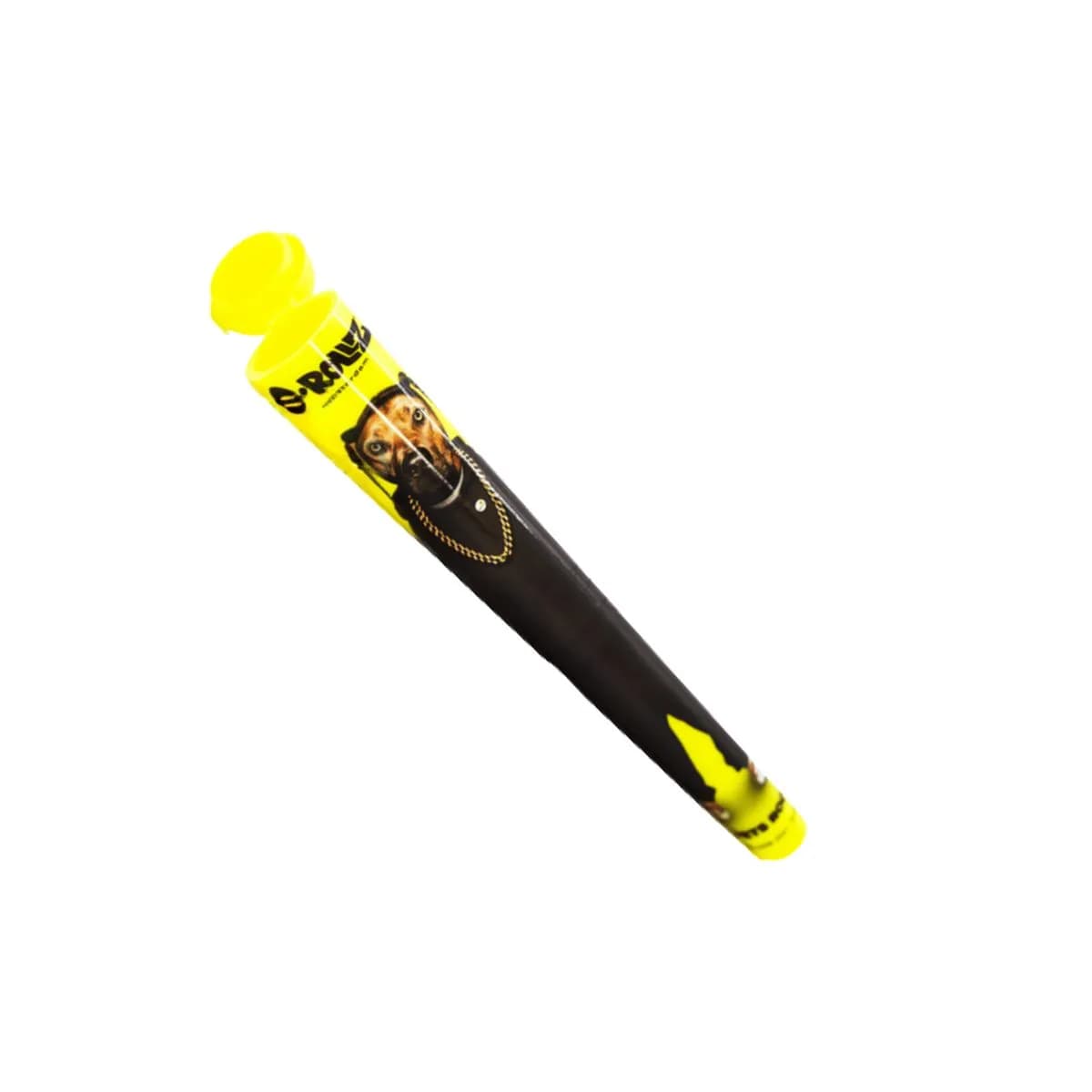 Yellow G-Rollz Storage Tube - Dog Theme - Waterproof - Smell Proof