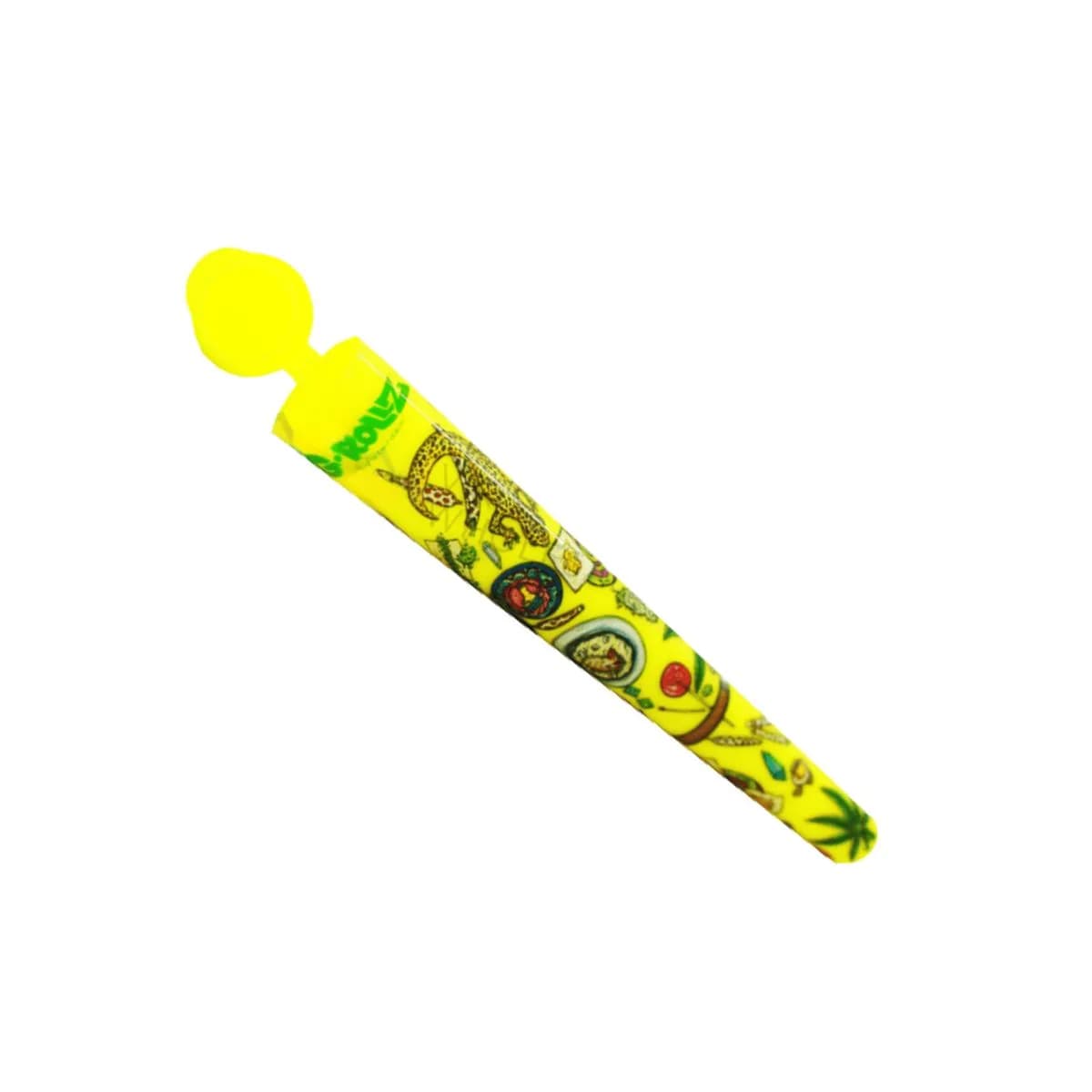 Yellow G-Rollz Storage Tube - Picnic Theme - Waterproof - Smell Proof