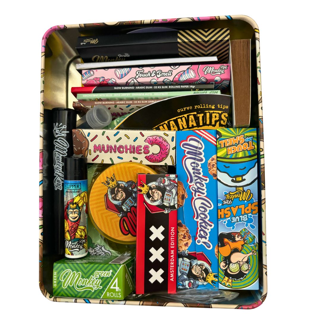 monkey king deluxe gift set purple monkey tin 21 items