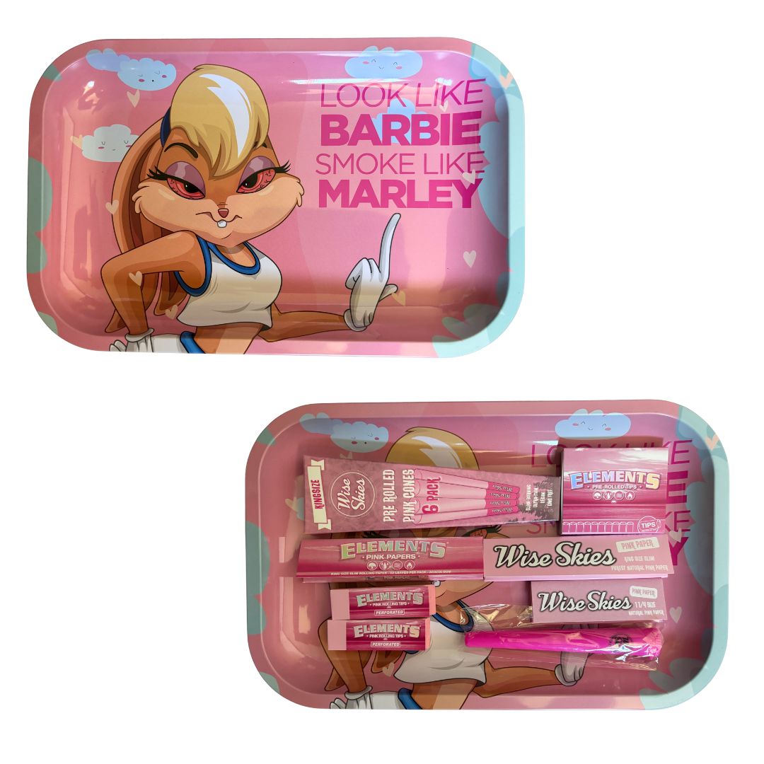 lola bunny pink look like barbie rolling tray gift set
