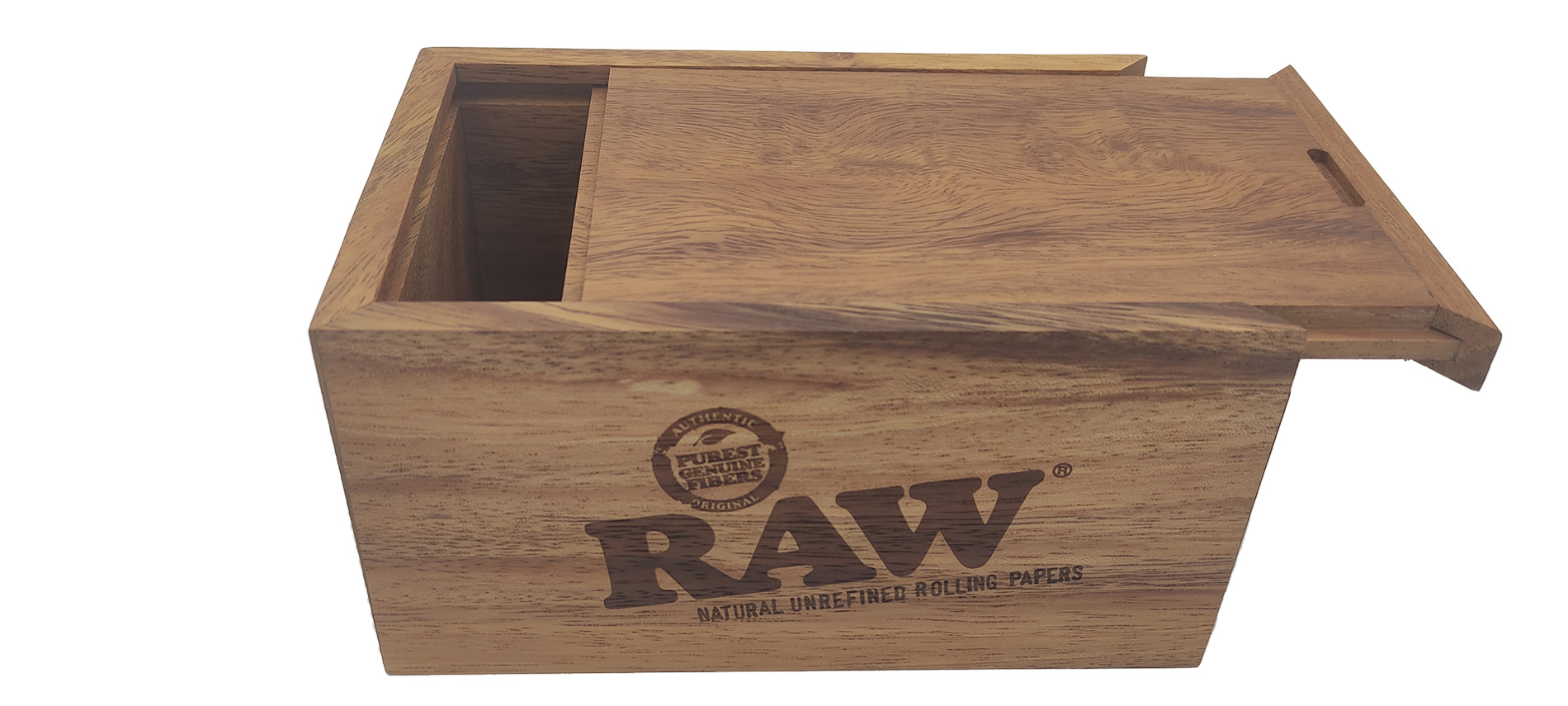 raw large wooden storage box with sliding lid
