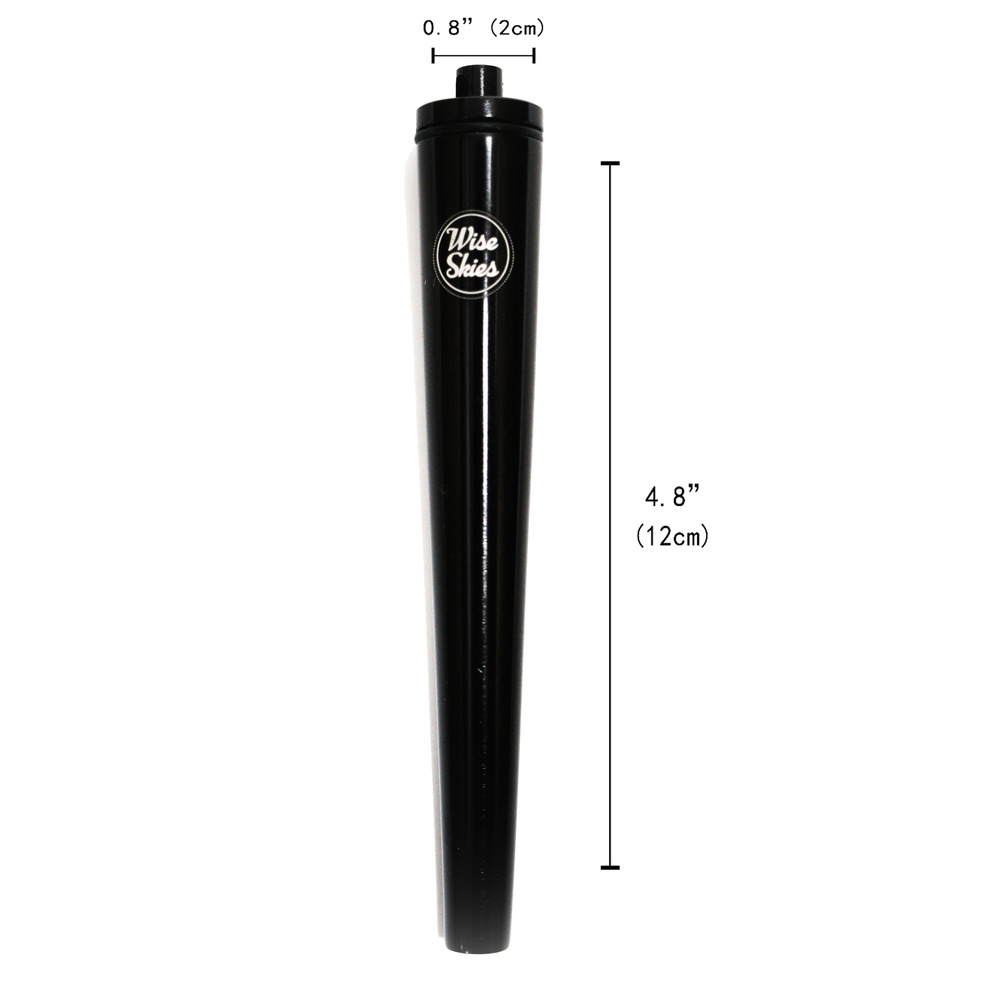 wise skies black metal storage tube