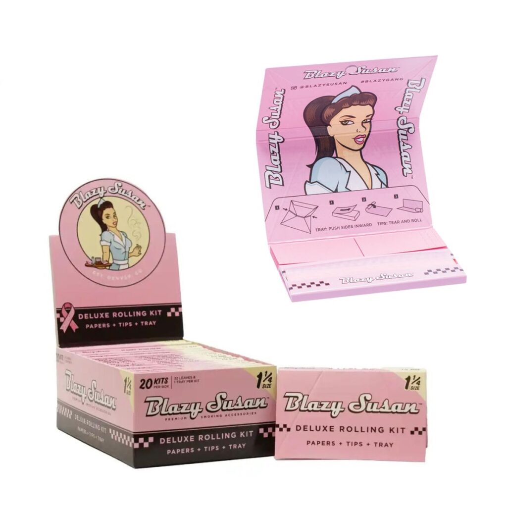 Blazy Susan Pink Deluxe 1 14 Papers Tips Tray from Smokers Store