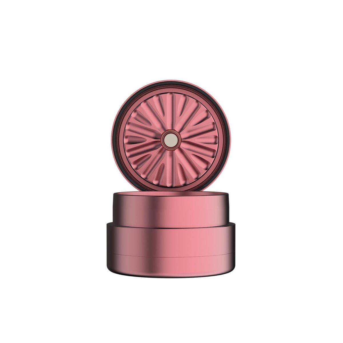 Flower-Mill-2.5-Pink-Magnetic-Lid-Quick-Release-Catch-Chamber From Smokers Store
