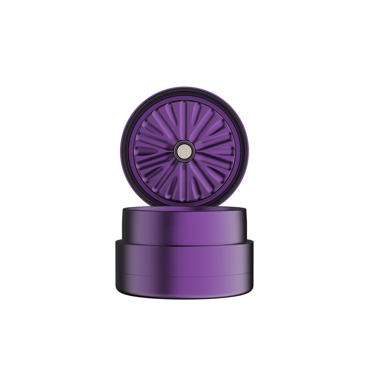 Flower-Mill-2.5-Purple-Threadless-Magnetic-Lid-and-Quick-Release-Base