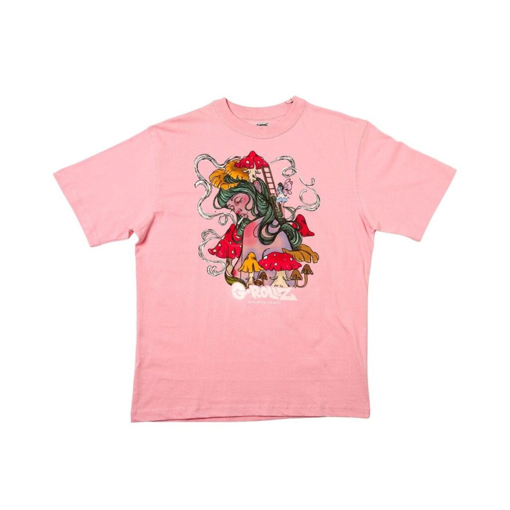 G-ROLLZ Mushroom Lady Pink T-Shirt from Smokers Store