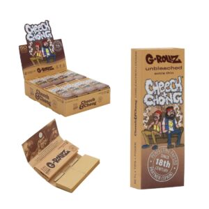 Full display box of 24 G-Rollz Cheech & Chong "In Da Chair" 1 1/4 booklets.