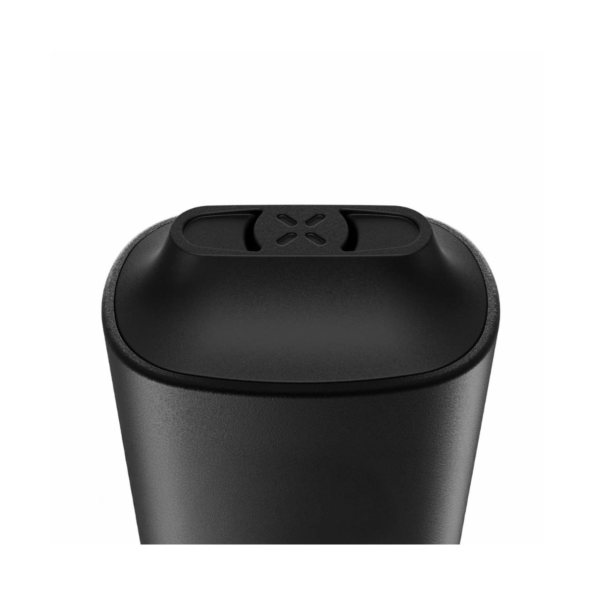 Close-up of the PAX Mini single-button interface and flat mouthpiece